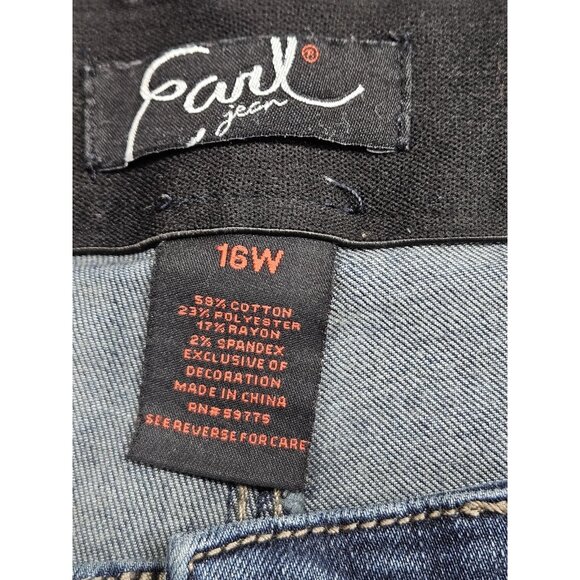 Earl Jean Jeans Womens 16W Sexy Shaper Stretch Denim Classic Fit Pants - Picture 4 of 12